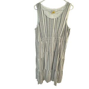 Signature by Robbie Bee Sleeveless Striped Dress Size Large EUC